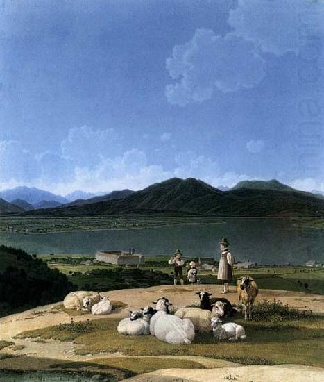 Wilhelm von Kobell View of Lake Tegern china oil painting image